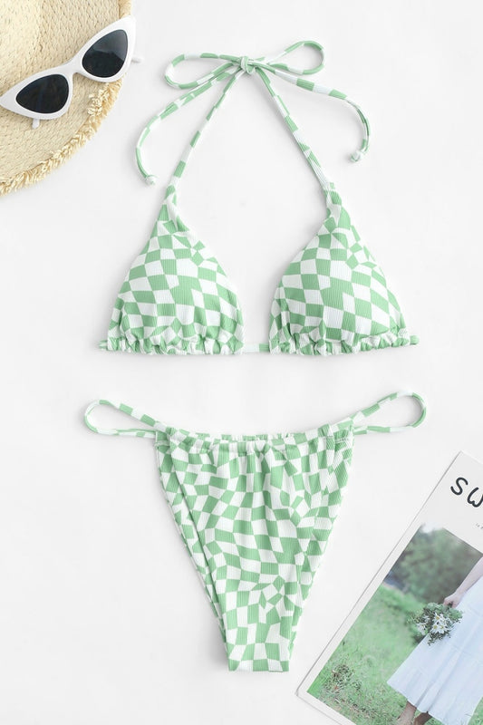 Green Checkered Bikini Bottom