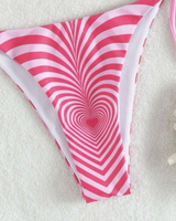 -Light & dark pink colors
-Tunnel vision heart design
-String tie on both sides
-Micro design
BA009799 SWIM BOT HRT