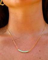 -Gold
-Turquoise detail
-Lightweight
-Mini beads
-Lobster claw clasp
GOLD & TURQUOISE NECKLACE