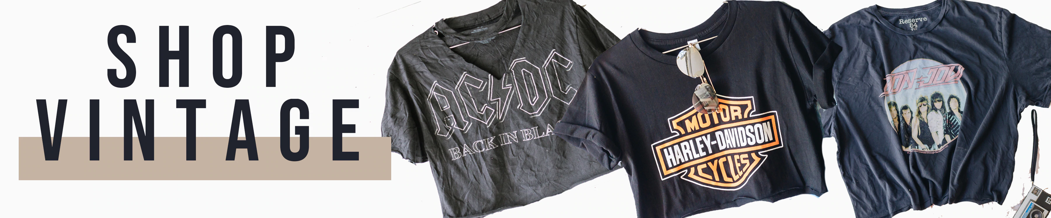 SHop vintage, vintage tees, band tees, harley tee