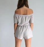 Distressed Lace-Up Romper