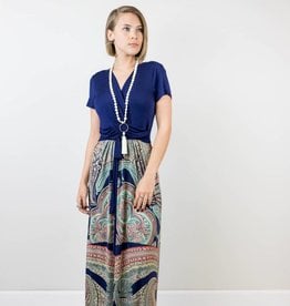 Navy Paisley Maxi Dress